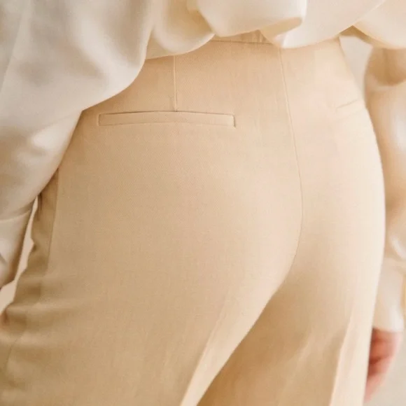 ✨ NEW WITH TAGS ✨SÉZANE ~ Martin Crop Trousers in Cream Size 34 (US 2) ✨ - Picture 5 of 10